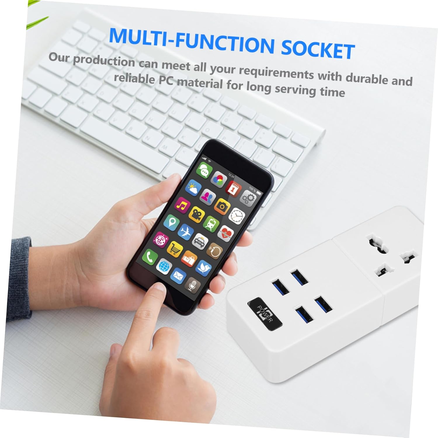 Homoyoyo 1pc USB Charging Socket USB Ports for Home Office Compact Design for Multi-Function Use Fire Resistant Material Lightweight and Efficient