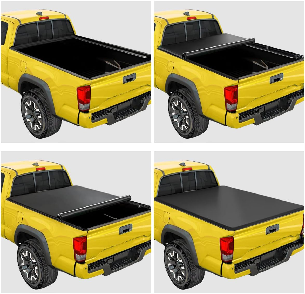 Vinyl Top Soft Roll Up Truck Bed Tonneau Cover Compatible with 22-24 Toyota Tundra 5.5 Ft Bed