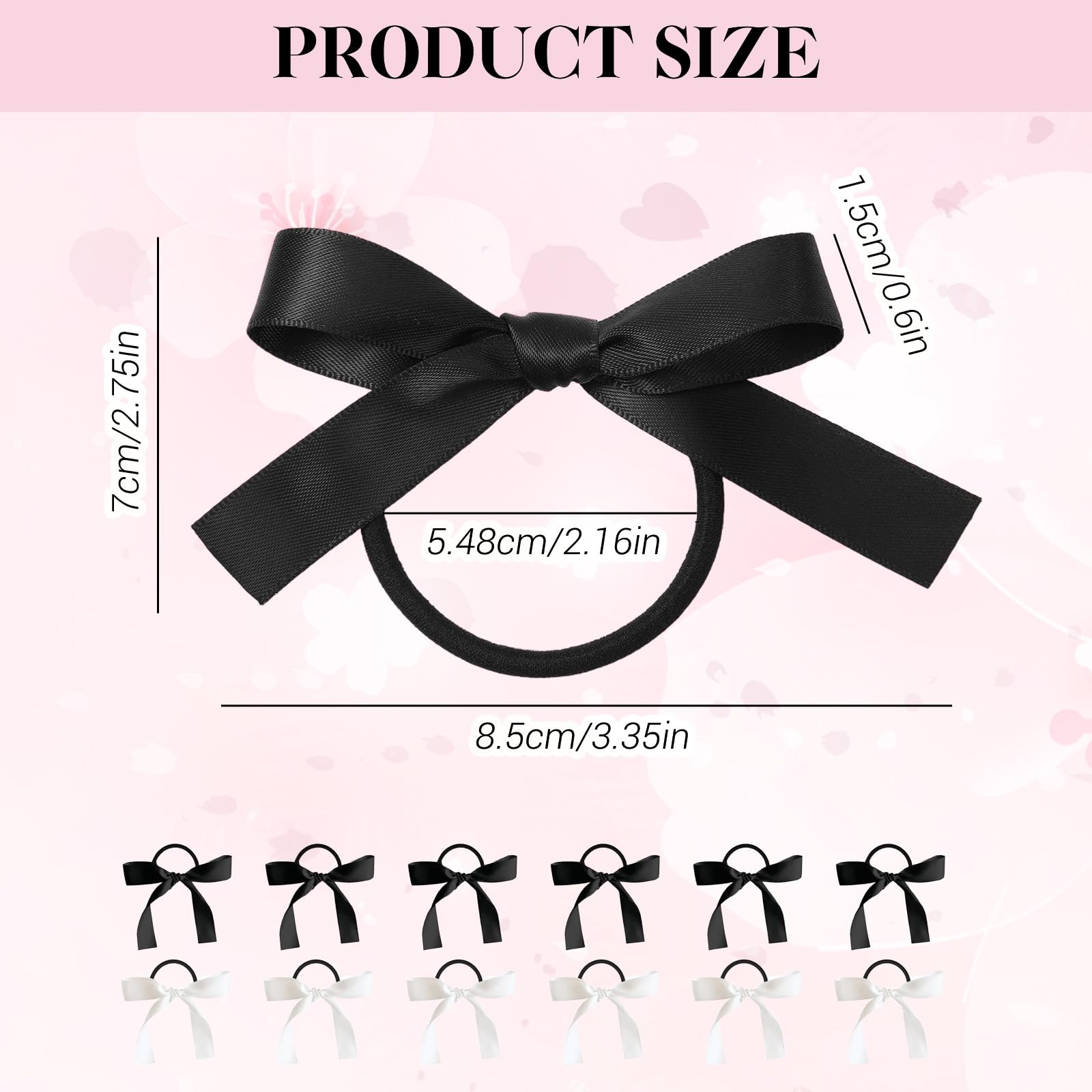 FrostyFlair 12 Piece Hair Ties for Girls Silky Satin Hair Bows Hair Accessories for Girls Women's Hair Accessories - Image 2
