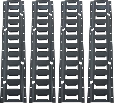 GXYWADY Black E-Track Tie-Down Rail Kit 2 E Track Rail 4 Pack for Garages Trailers Motorcycle Tie Downs Powder Coat 6,000 lbs Breaking Strength