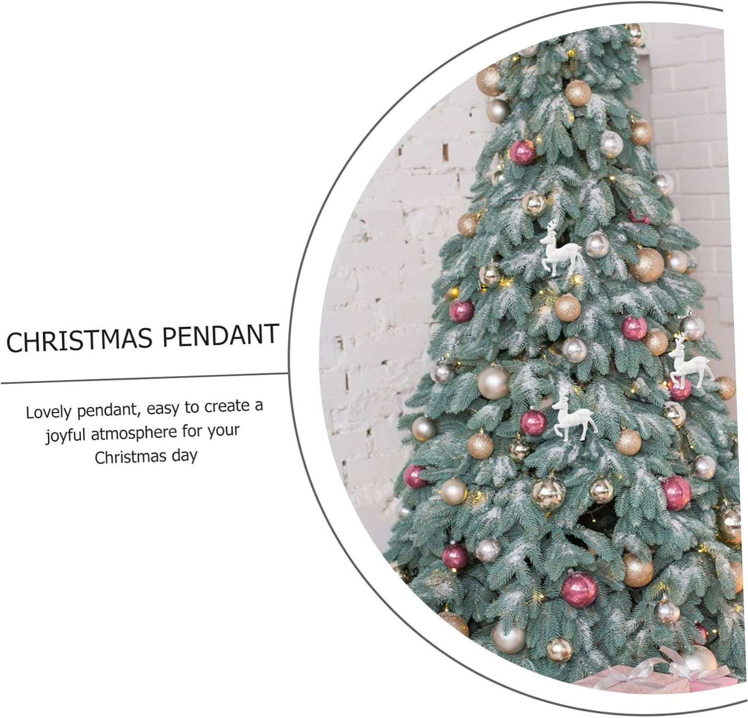 6pcs Cute Christmas Tree Hanging Ornaments Festive Deer Pendant Decorations for Home Party Supplies Carnival and Birthday Celebrations
