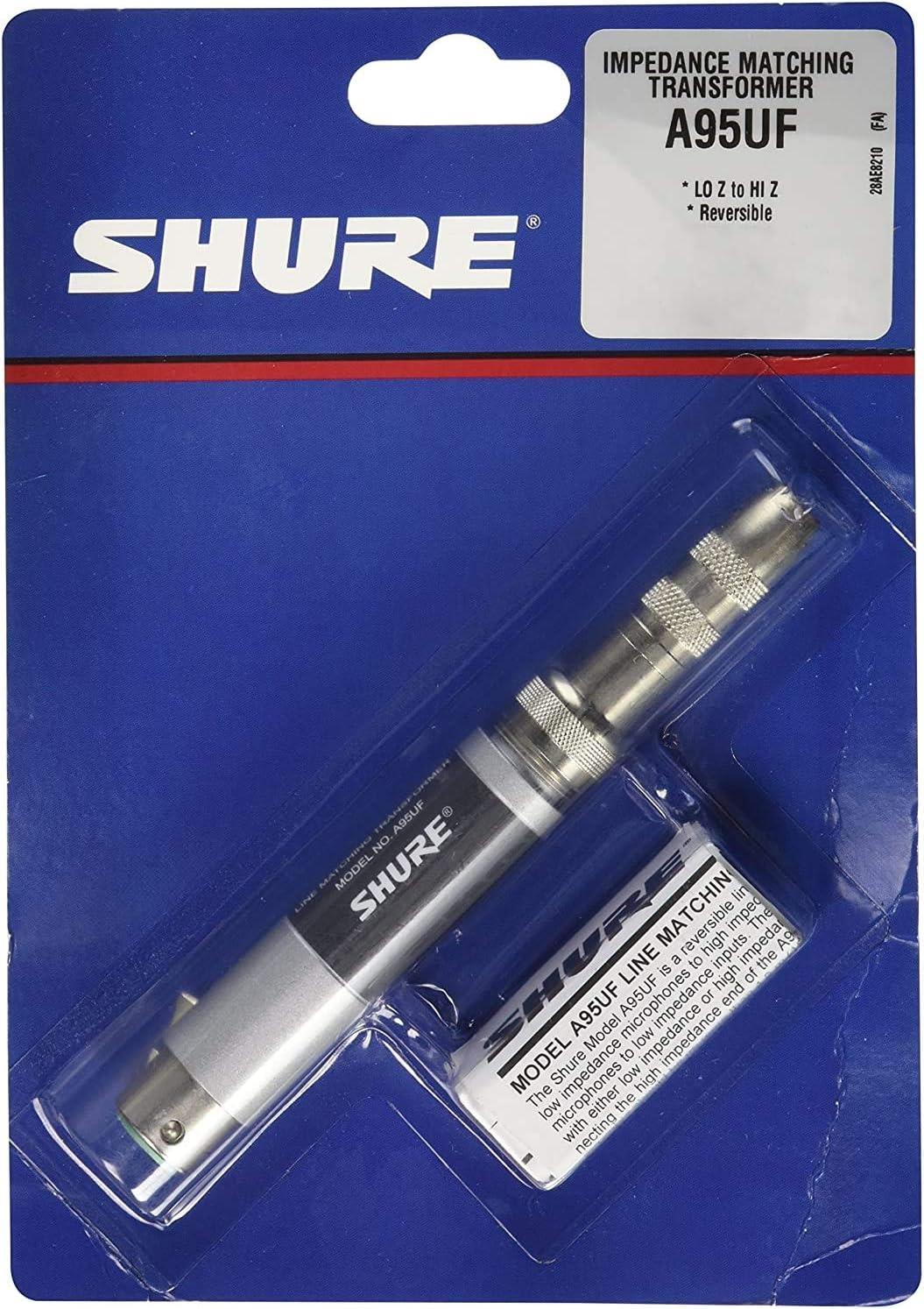 Shure A85F Transformator; Lage Z, Vrouwelijke XLR naar Hoge Z 1/4-inch telefoonstekker