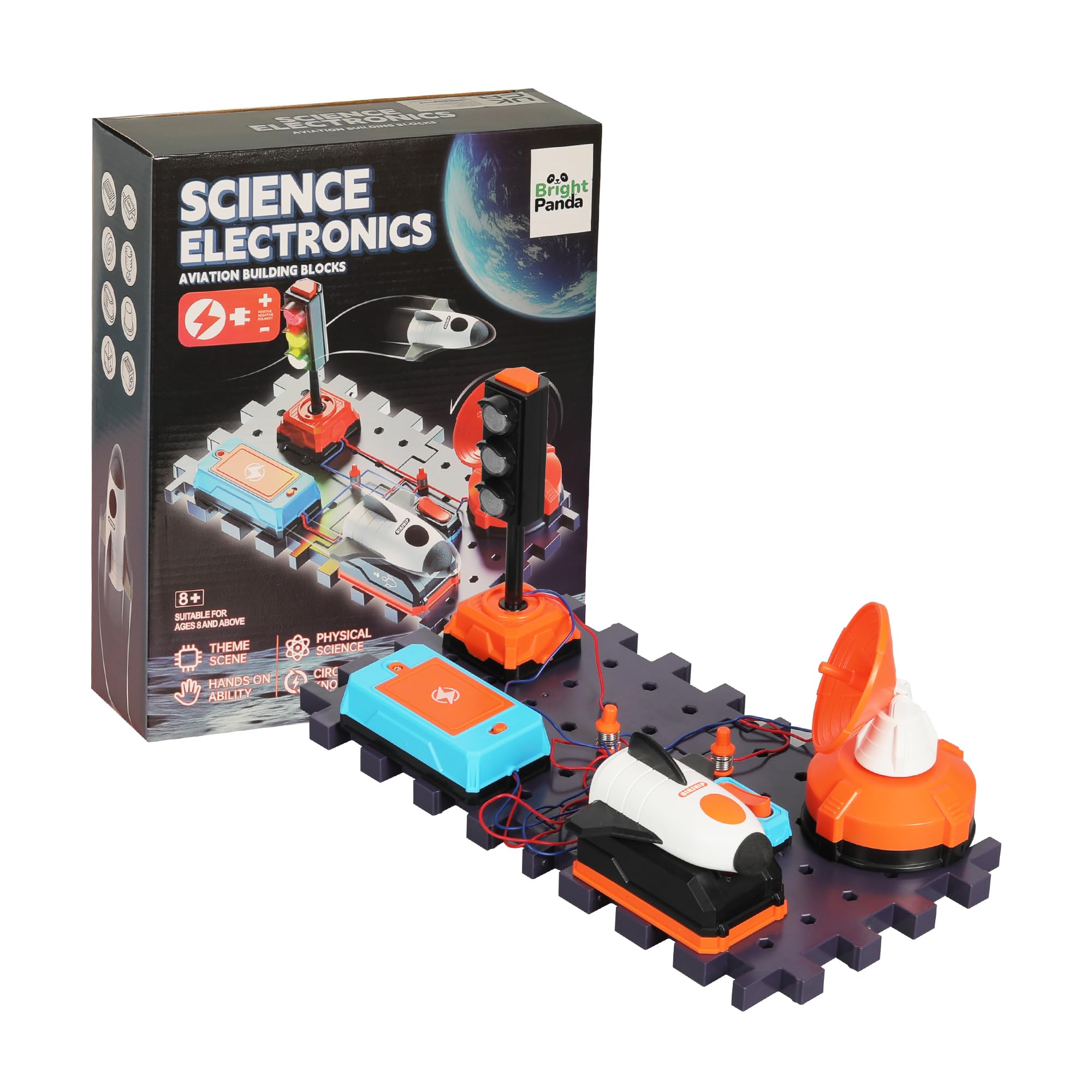 Bright Panda Electric Circuit Kits for Children, Educational Space Toys STEM Toys with 100+ Science Experiments for Kids, Build Your Own Science Kit (Starter Set (Traffic Light/Radar/Spaceship))