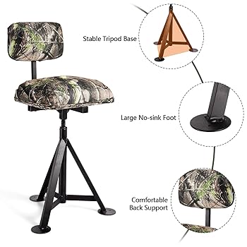 Amazon.com: GYMAX Swivel Hunting Chair, Folding 360