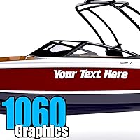 Vista 2 de Calcomanías de letras y números de barco personalizados (dos calcomanías) de vinilo marino