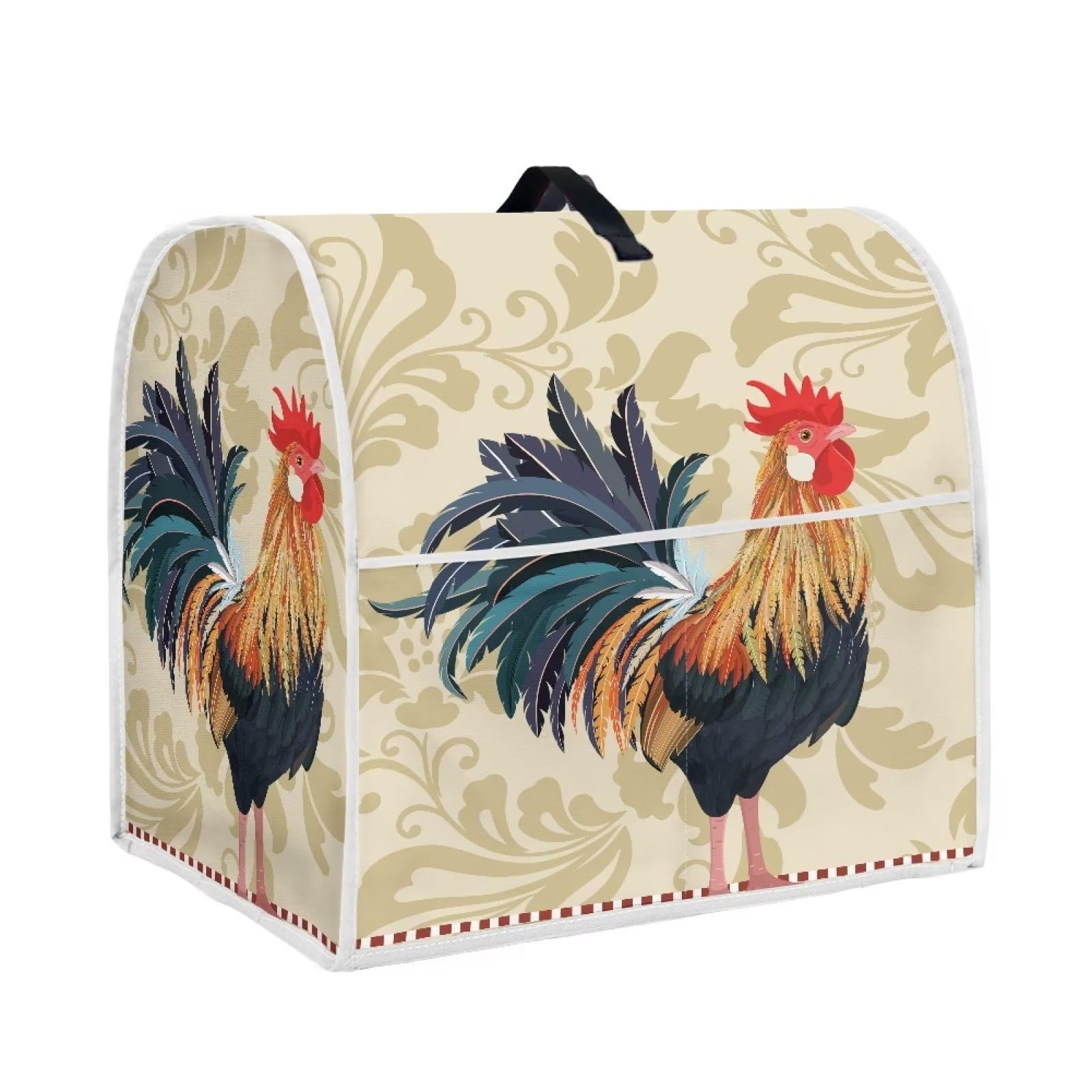 DISNIMO Rooster Stand Mixer Dust-proof Cover for Kitchen Aid Mixer or Coffee Maker, Appliance Dust Cover Kitchen Appliance Accessories with Pocket and Handle, Easy to Clean