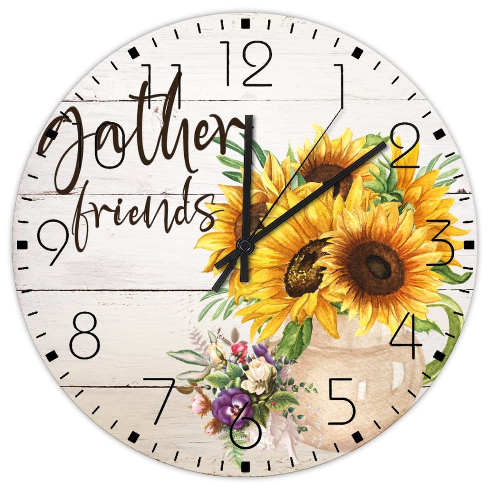 Horloge murale en bois sans tic-tac mécanisme silencieux pour le bureau