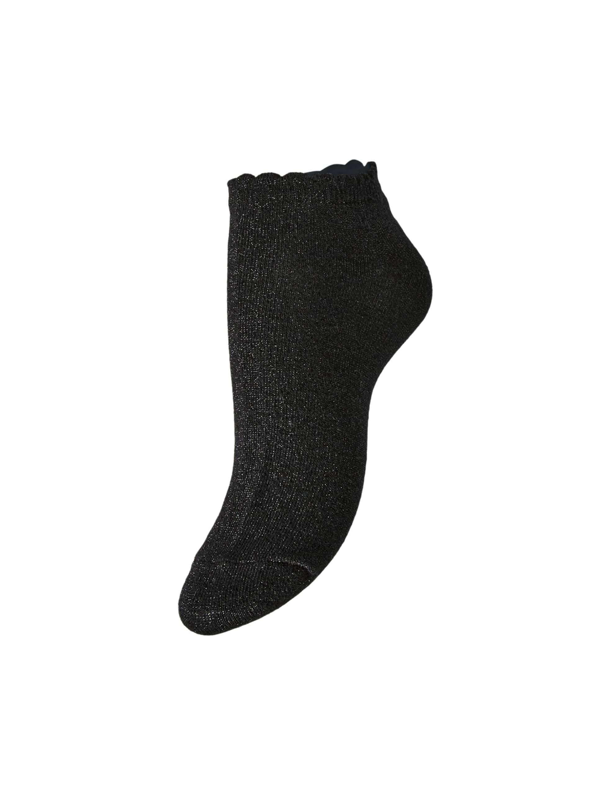PIECES Womens Pcsebby Glitter Sneaker Bc Noos Socks, Black