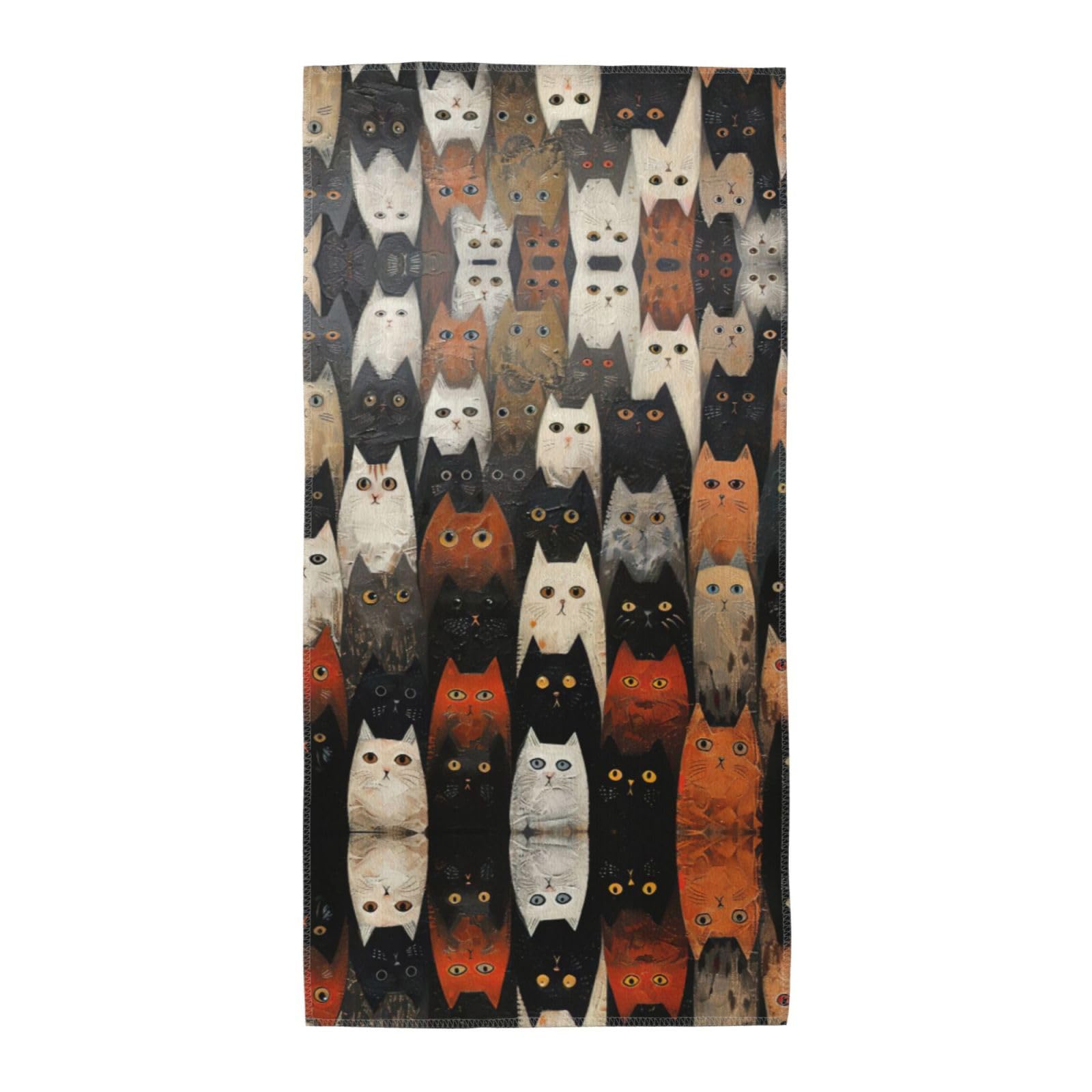 DIEzig Cat Fashion Printed Long Bath Towel For Pool Side Seaside Holiday