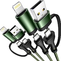 Vista 16 de Cable de carga 4 en 1, adaptador USB C Lightning USB C a USB C 60W PD [carga rápida y sincronización de datos] Cargador múltiple 4 en 1 para iPhone