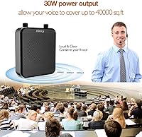 Vista 2 de Amplificador de voz portátil, Giecy 30W 2800mAh Bluetooth recargable amplificador de voz personal con auriculares con micrófono, altavoz de sistema