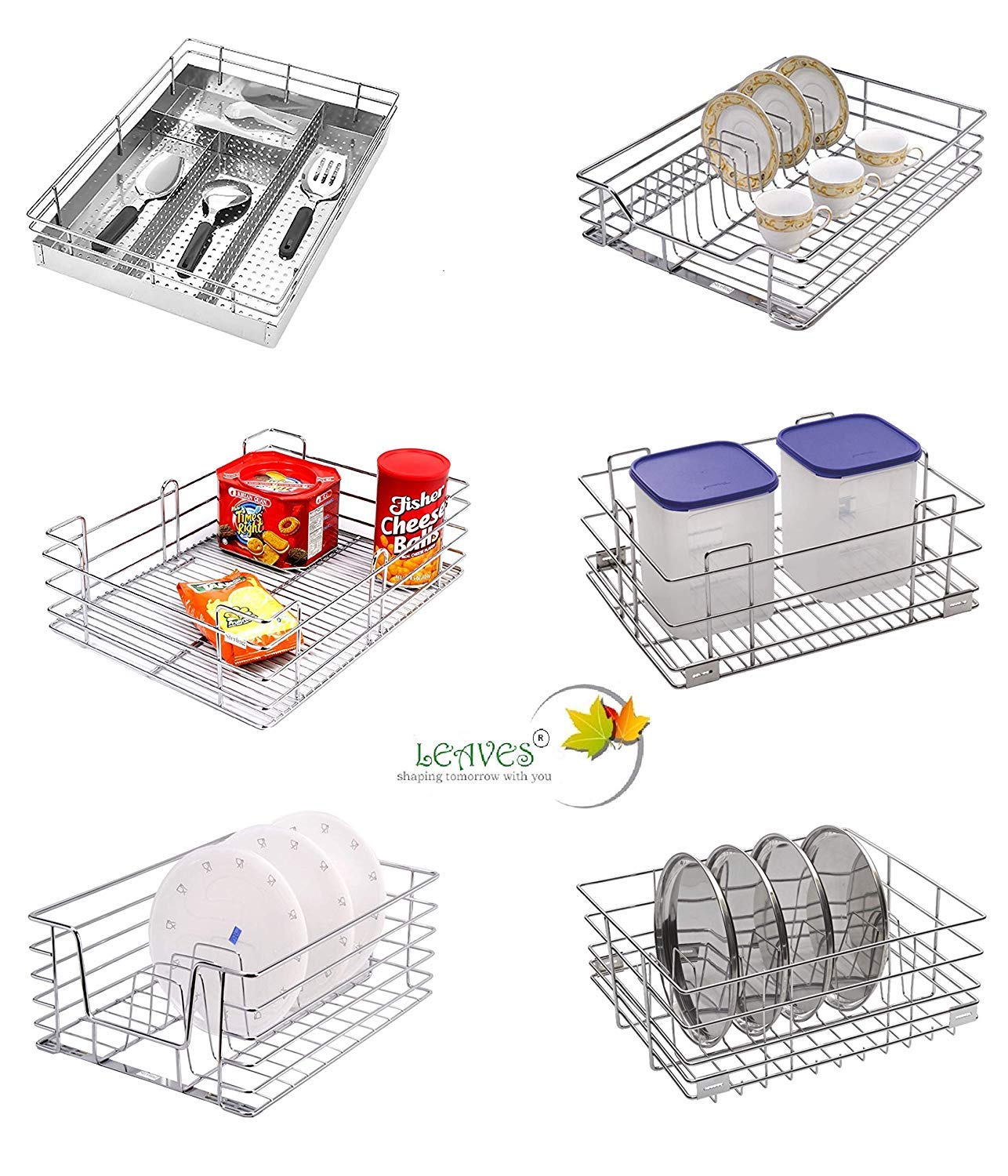 Buy LeAves Modular Kitchen Basket Stainless Steel AISI 304 Kitchen