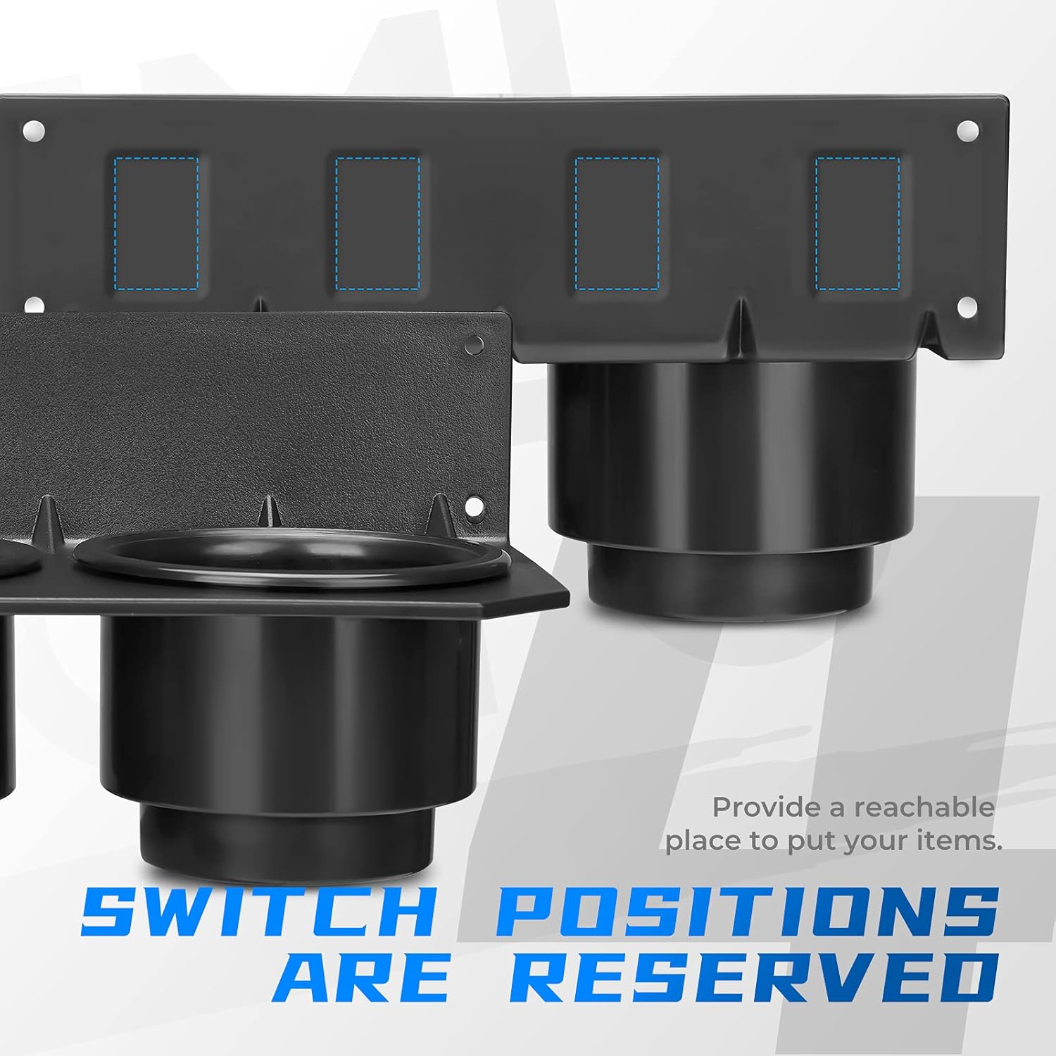 KEMIMOTO UTV Dash Cup Holder with Switch Panel Compatible with Pioneer 700/700-4 2014 2015 2016 2017 2018 2019 2020 2021 2022 2023 2024 2025 2026