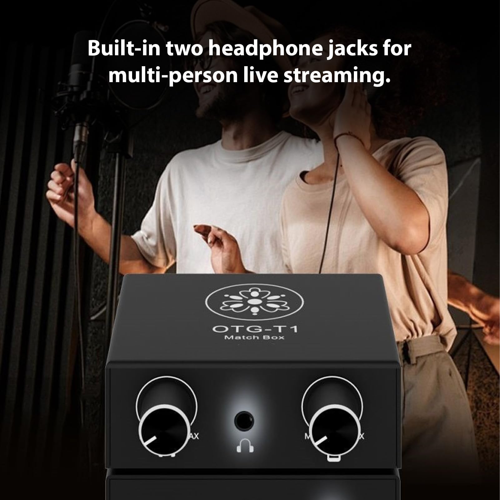 RiToEasysports Interfaccia Audio, Monitoraggio a Latenza Zero, Doppi Jack per Cuffie per la Registrazione in Streaming Live, Podcasting