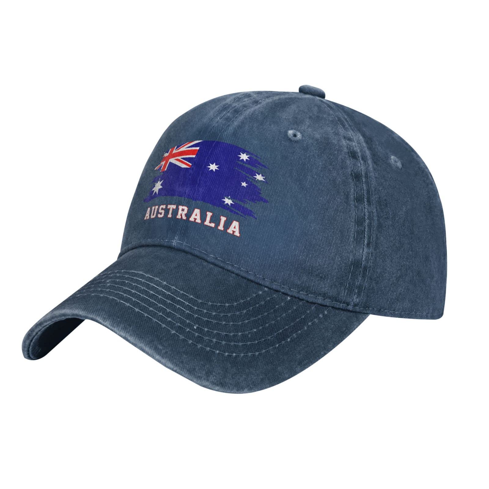 BAAROO Navy Cool Australia Flag Australian Aussie Baseball Cap Patriotic Men Vintage Cotton Washed Denim Unisex Hats