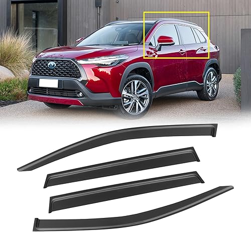 Miniatura 9 de CMVT Auto Viseras de ventana para Nissan Rogue 2014-2020, protectores contra la lluvia, deflector de sombra de ventilación, humo oscuro 14, 15, 16,