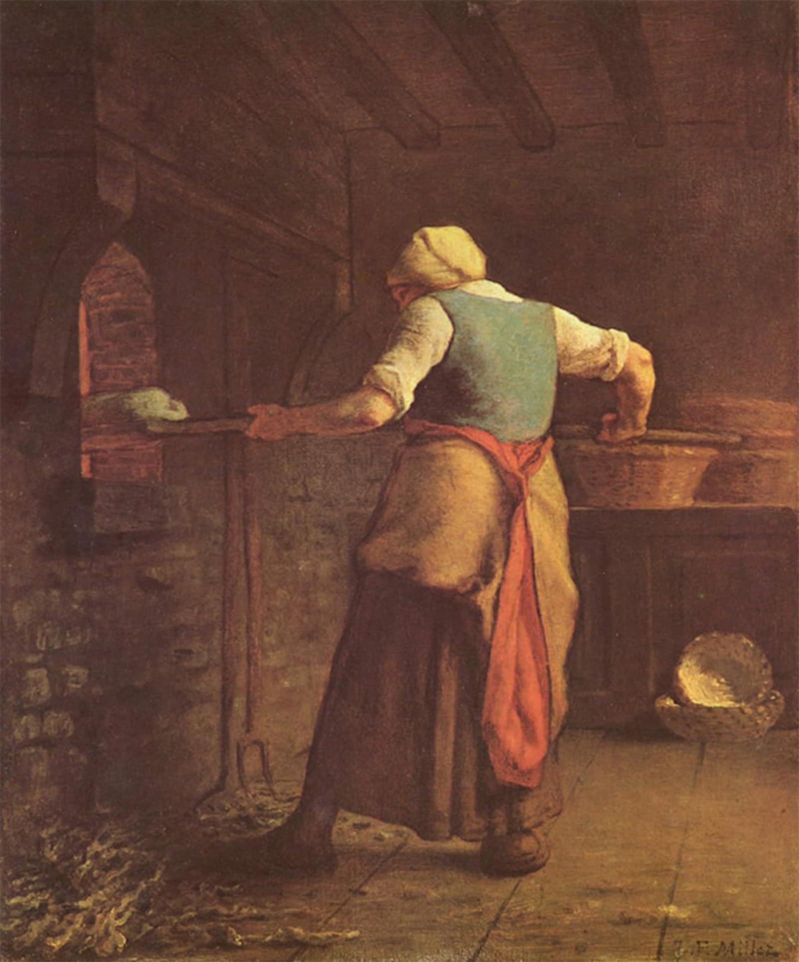 SERENDIPITP Retro Picture Poster Wall Art Pictures Painting Woman Baking Bread Jean-francois Wall Art Canvas Print for Wall Decor 60x90cm