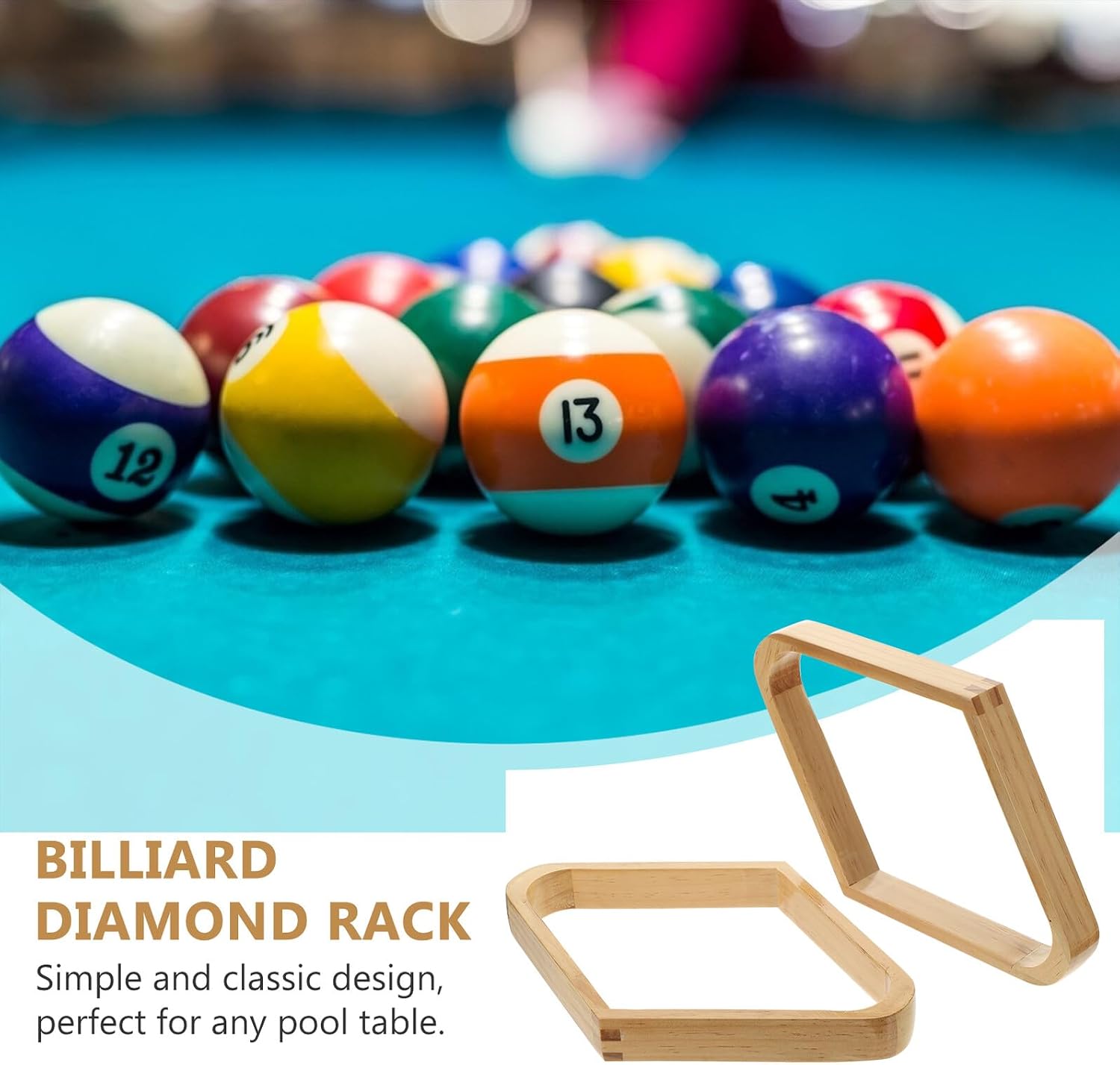 2pcs Billiard Ball Rack Pool Table Frame for Snooker Games and Tournament Use Solid Hardwood Sturdy Lightweight Design