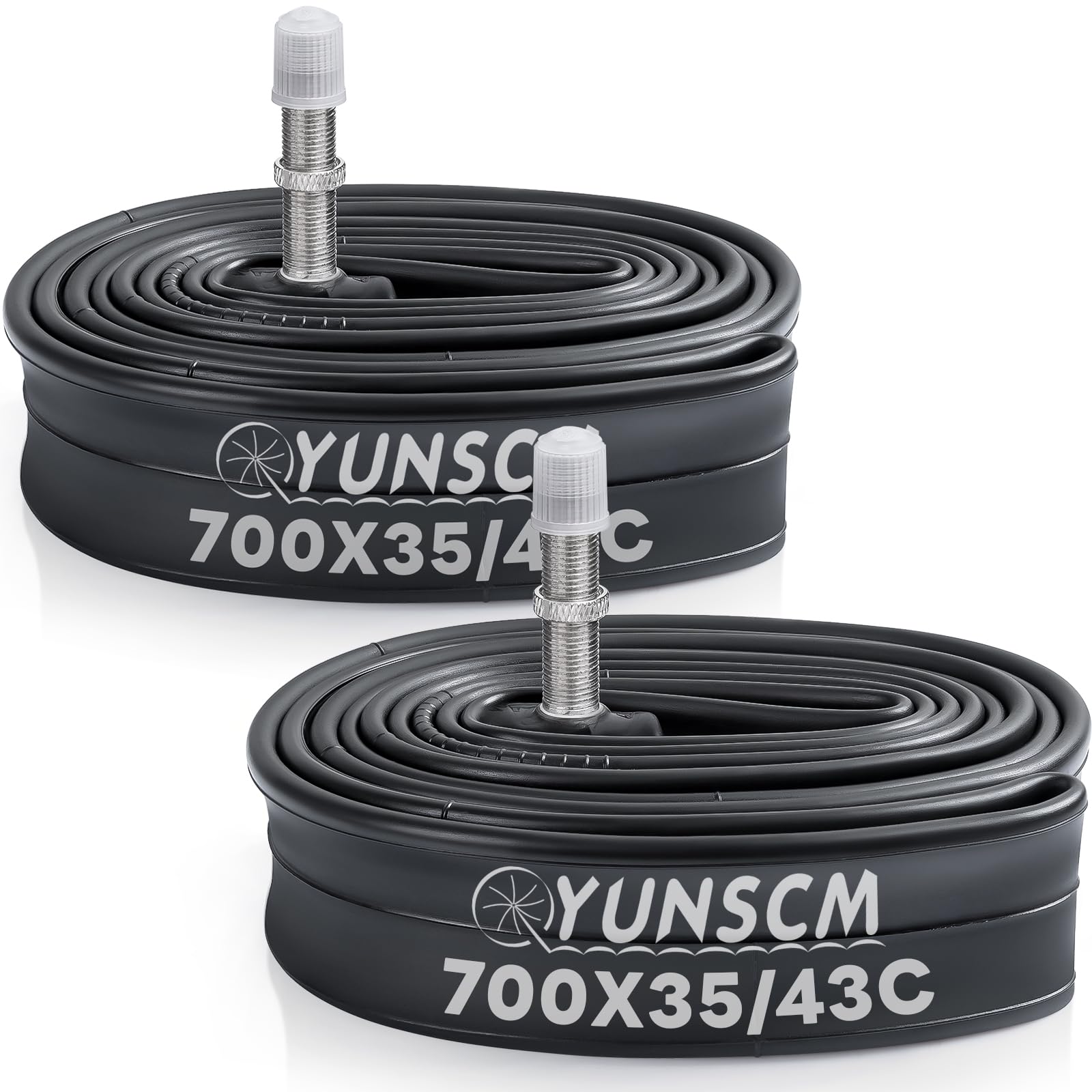 YunSCM 2-PCS 35/43-622 700C Bike Inner Tubes 700x35C 700x38C 700x40C 700x43C TR4A-40mm Valve Compatible with 700x35c/38c/40c/43c Road/MTB Bike Tyre Inner Tube