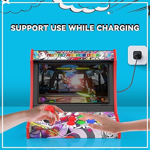 Miniatura 5 de Palanca de Arcade Retro para Switch 2/OLED/Switch, Mini Gabinete de Máquina Arcade con 12 Ranuras para Tarjetas de Juego y Tarjeta SD, Soporta Turbo