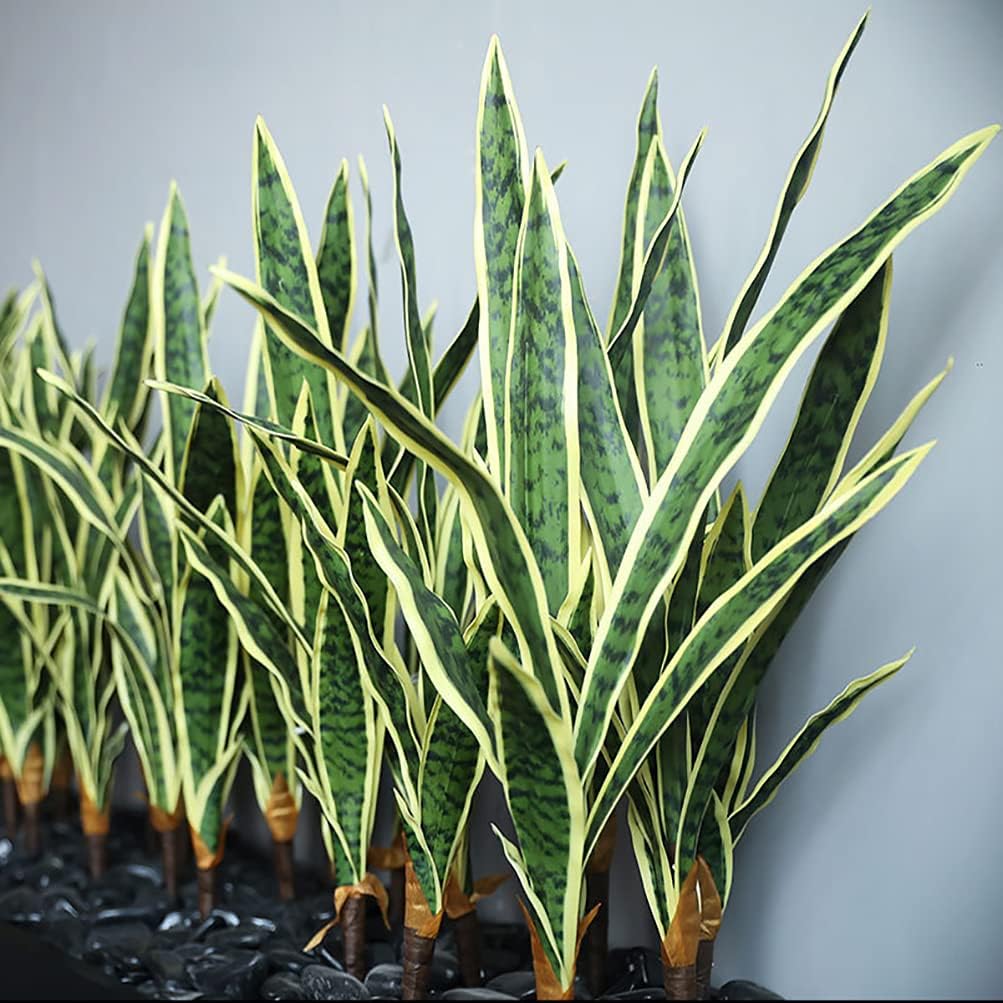 Beebel 4 Pcs Artificial Plants 30" Sansevieria Snake Plant Plastic Greenery Perfect Faux Agave Plant for Home Office Indoor and Outdoor Décor - Image 6