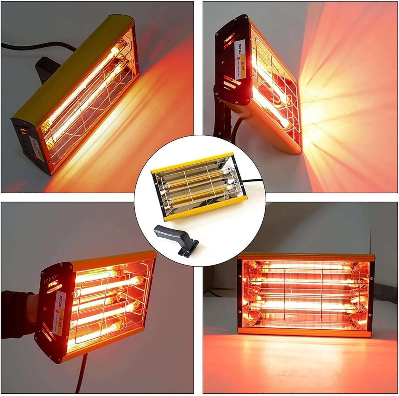 Portable Paint Curing Lamp 1000W/2000w Handheld Shortwave Heating Light Repair Tool(DT-SC-002,110V US)