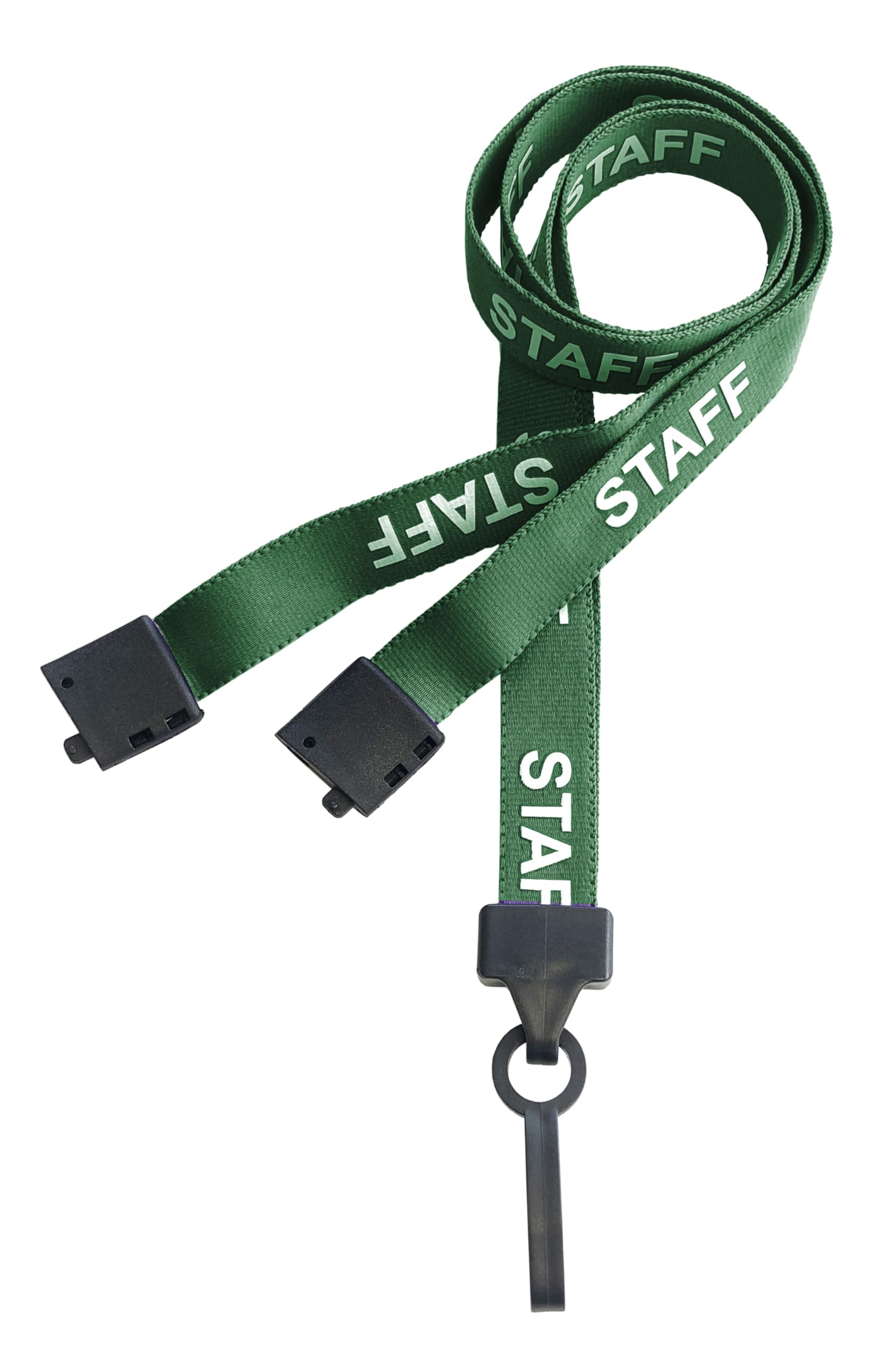 PCL Media ltd Green Staff Neck Strap Lanyard ID Card Holder with Plastic Clip and Safety Breakaway Catch - (Pack of 25) Staff Lanyard