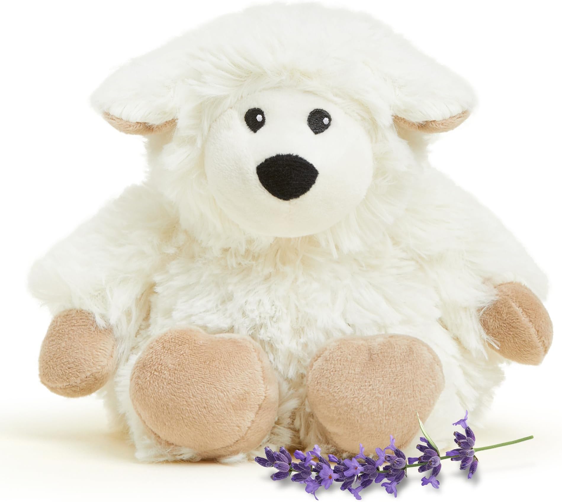 warmies Junior Microwavable & Weighted Stuffed Animals, Sheep - Heated Stuffed Animal for Warmth & Comfort - Lavender Scented Microwavable Plush for Adults & Children (Boys, Girls, Babies & Toddlers)