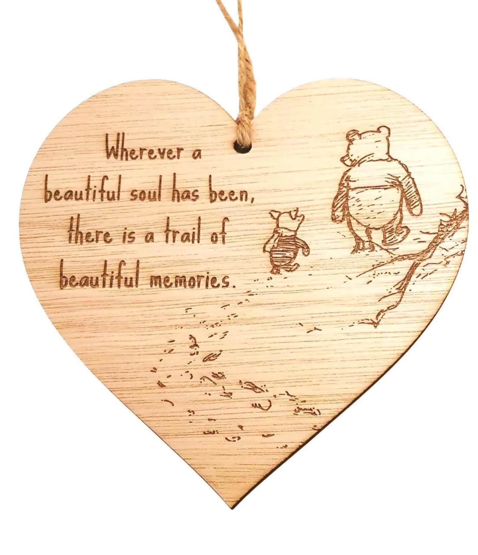 'Beautiful Soul Quote' Wooden Heart Decoration Sympathy/Bereavement/Condolence Gift - 12cm