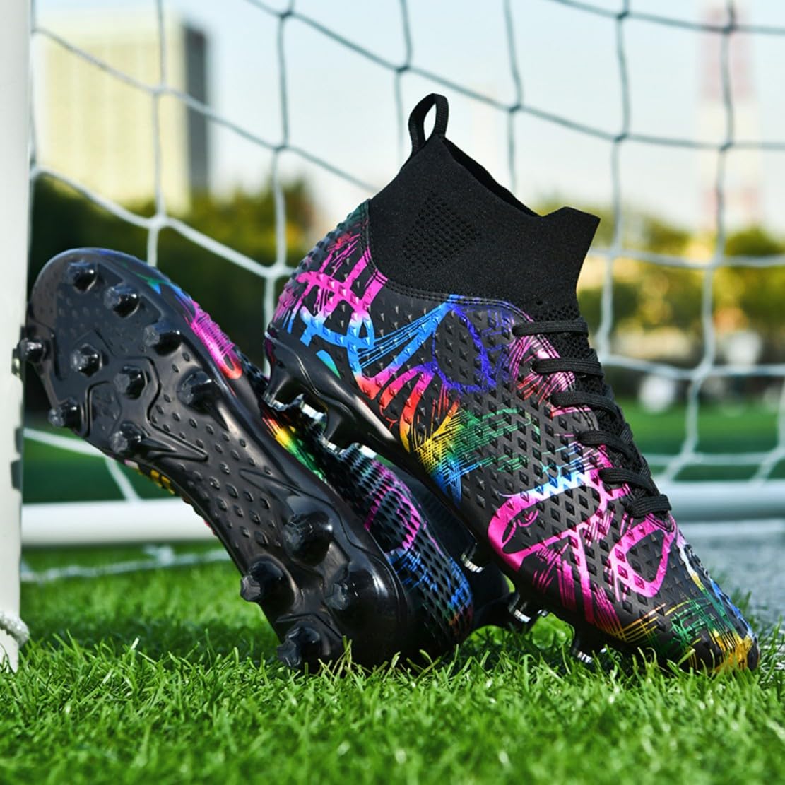 Botas de fútbol Profesionales de caña Alta para Hombre Botines de fútbol para niños para Deportes al Aire Libre con Tacos para césped Artificial