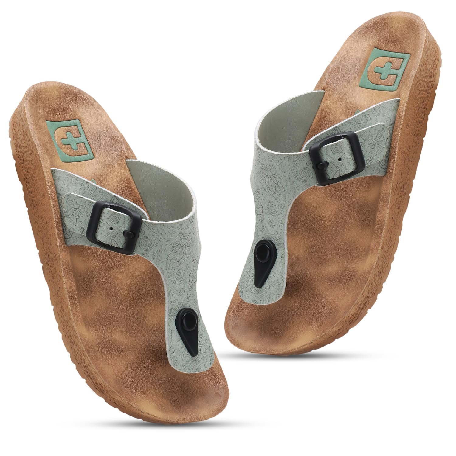Women's Orthopedic Toe Ring Sandals | Adjustable Buckle Comfort Slippers | Soft Cushioned Footbed | Lightweight Anti-Skid Casual Flip Flops for Everyday Wear-image-21