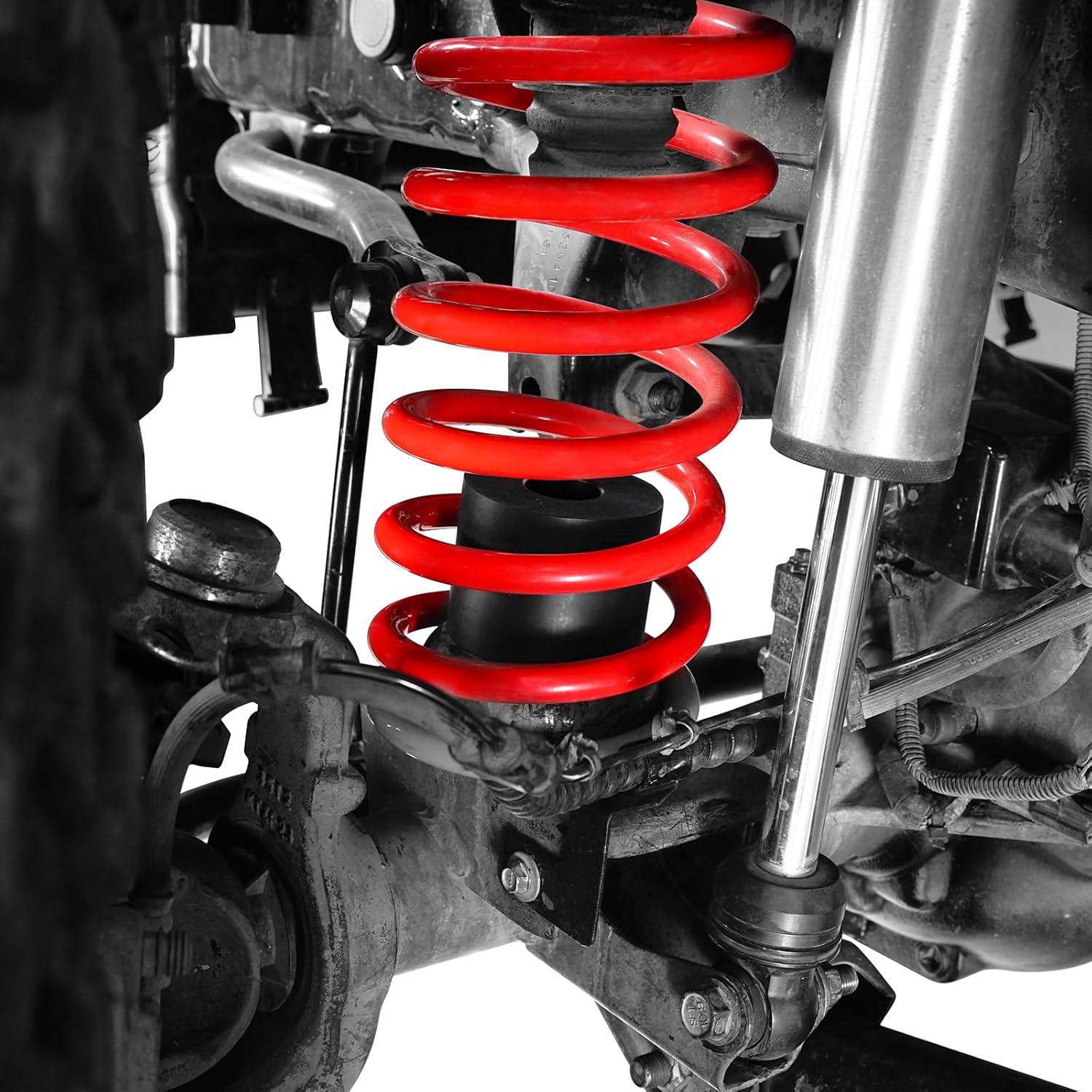 Hooke Road 4" Front and Rear Bump Stop Extensions Spacers Kit Compatible with 2007-2018 Jeep Wrangler JK & Unlimited 2/4 Doors