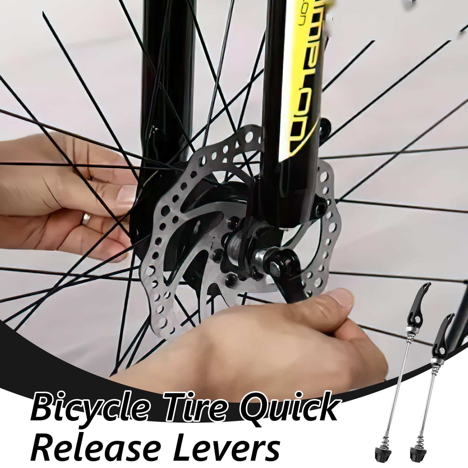 Sganci Rapid Per Ruote Bici - Set 2 Pezzi Antifurto Per MTB E Bici Da Corsa - Leva Rapida Anteriore/Posteriore - Foto 8