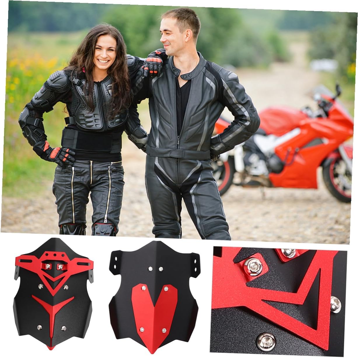 Motorcycle Rear Fender Mudguard Aluminum Alloy Rear Mud Guard Red for Off- Motor Accessories Sturdy for Motorbike