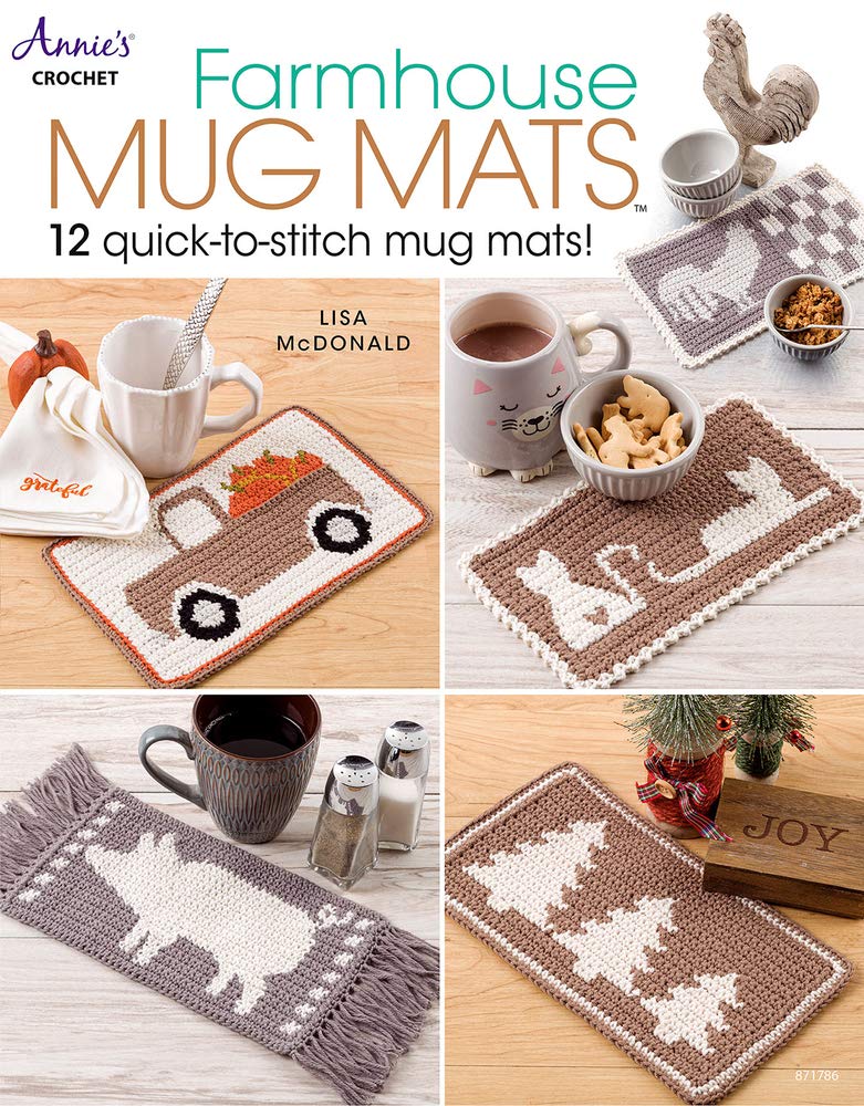 Farmhouse Mug Mats: 12 Quick-to-Stitch Mug MATS! by Lisa McDonald PAPERBACK