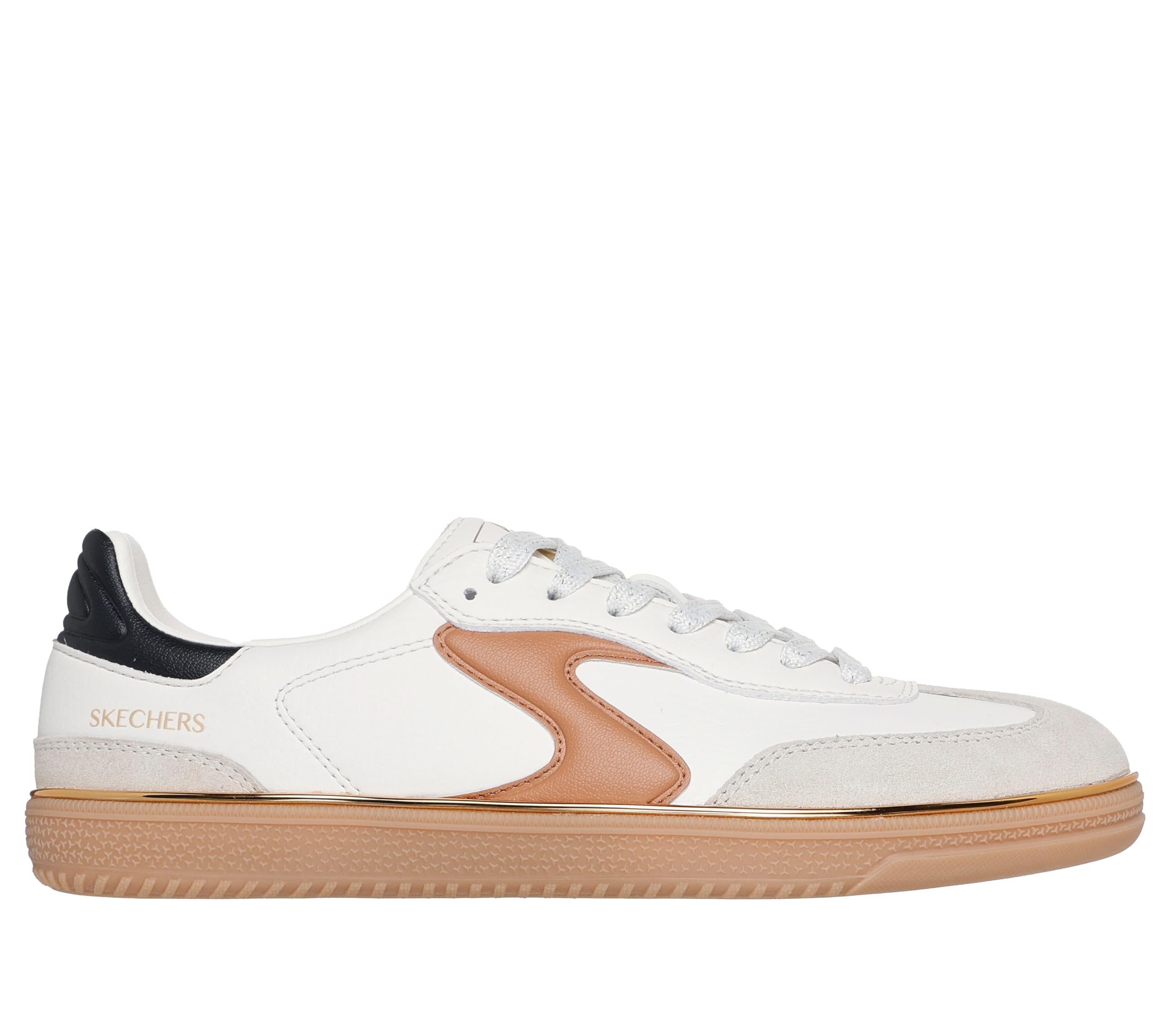 Skechers Hotshot Living Luxe Duraleather Trainer, Cream, Size 3, Women
