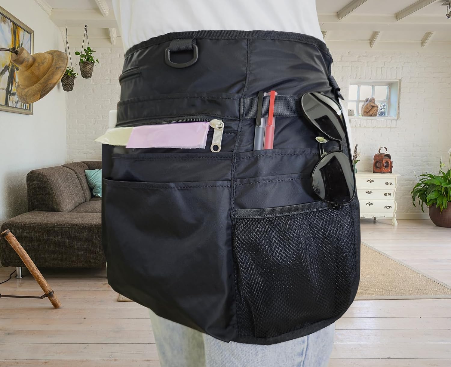 Waterproof Cleaning Apron with 8 Pockets,Housekeeping Uniform Supplies,Durable Caddy Costume Work Apron