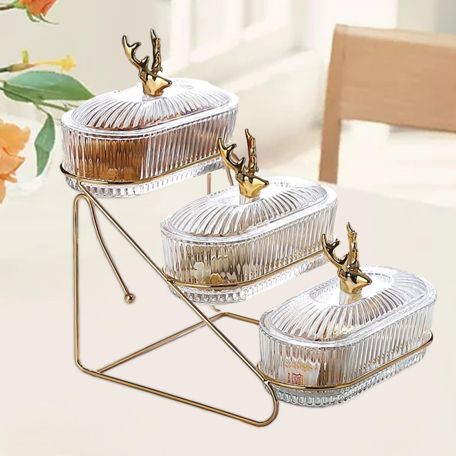 Elegant Dried Fruit Platter with Nut Holder, 3 Tiers