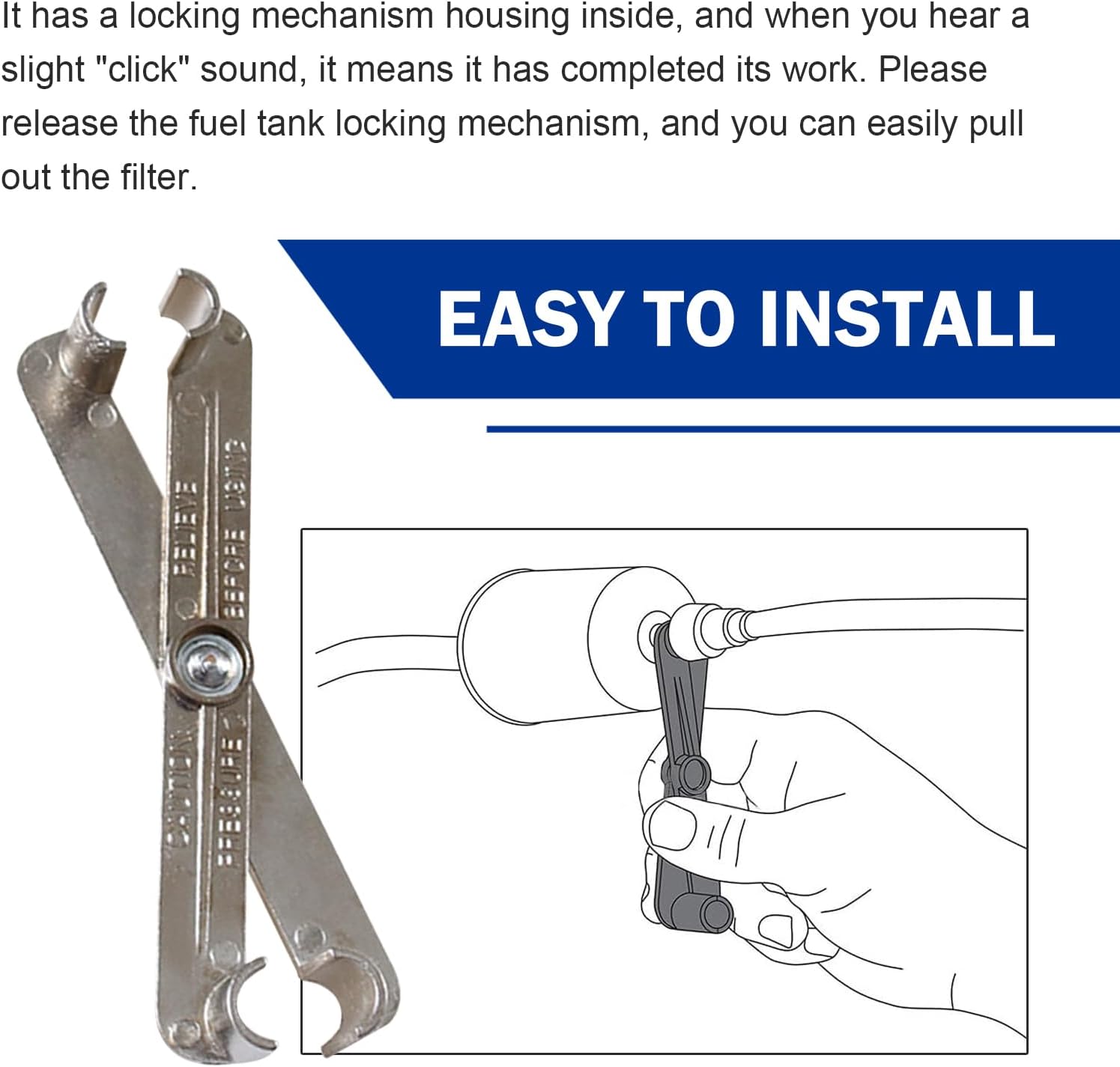 2PCS Fuel Line Disconnect Tool, Metal Fuel Line Disconnect Scissor Tool Set for 3/4 5/8 1/2 3/8 Inch, Fuel Filter Removal Tool for Quick Disconnection, Fit for Car, Truck, SUV, Vehicles