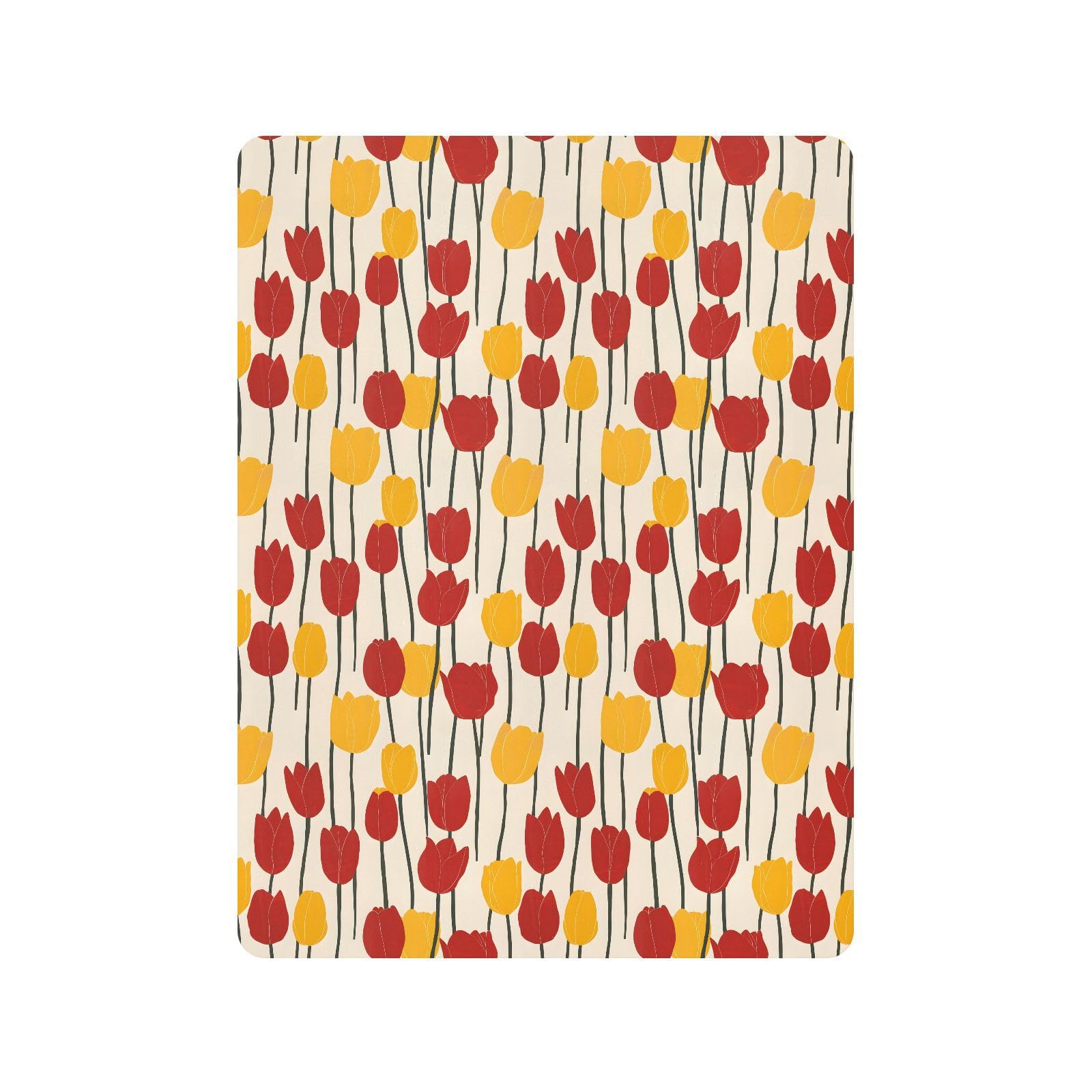 Drap-housse pour berceau de bébé motif tulipes rouges et jaunes pour garçons et filles, 71,1 x 132,1 cm
