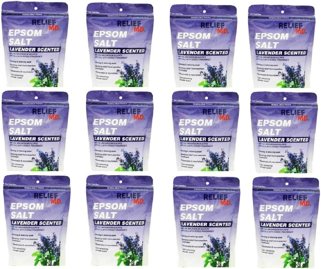 Epsom Salt Lavender - Calming & Relaxing Soak, 16 oz,(Blue Cross Laboraties) 12 PACK
