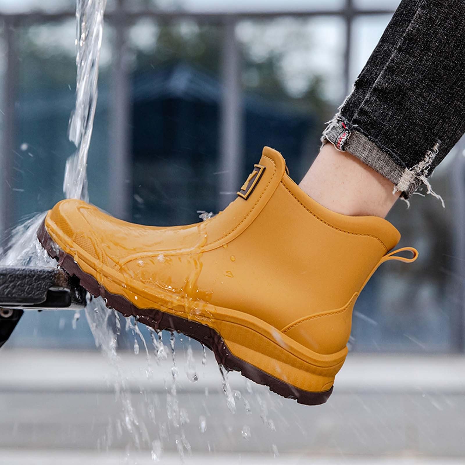 Chaussures de Pluie Tendance pour Hommes, Semelles épaisses, Confortables, pour l'extérieur, Lavage de Voiture, pêche, antidérapantes, Cuisine, Caoutchouc