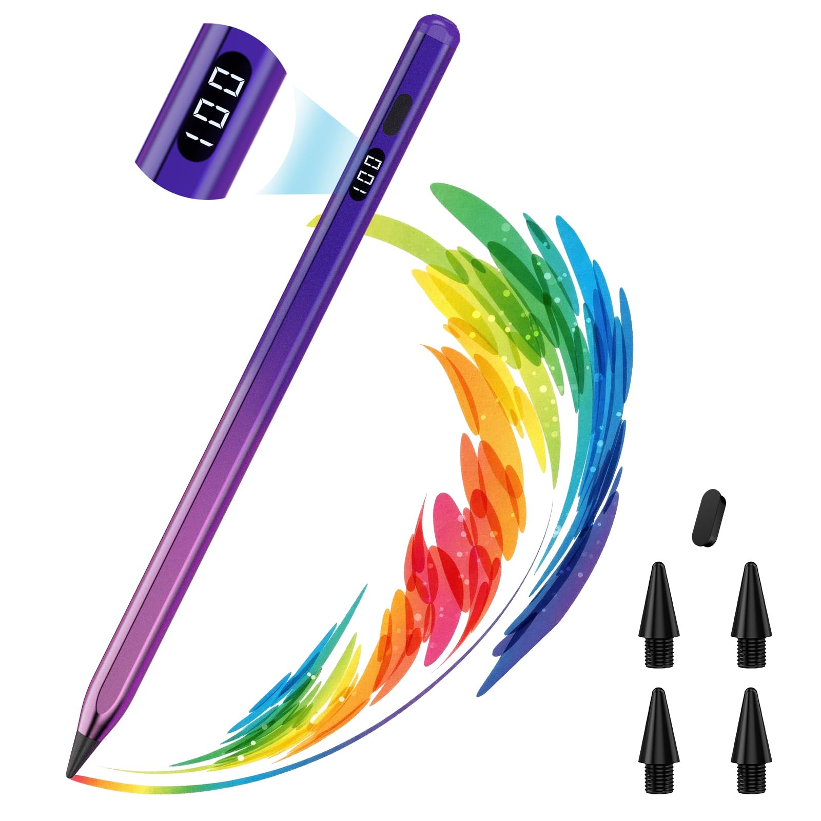 Stylus para iPad MoKo compatible con Air M3 Pro Mini y lápiz óptico USB-C LED 8