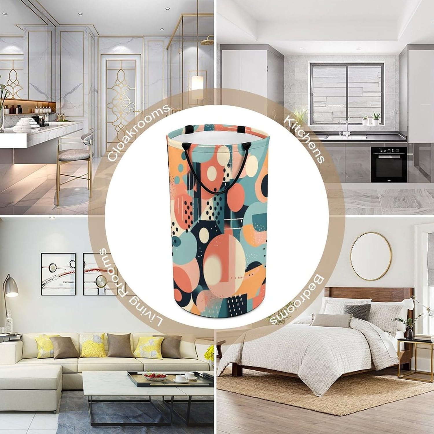 Abstract Shape Style Laundry Basket Dirty Clothes Bin, Waterproof Laundry Hamper, Laundry Bag, Clothes Hamper Stands for Bedroom, Towels,Clothings image 5