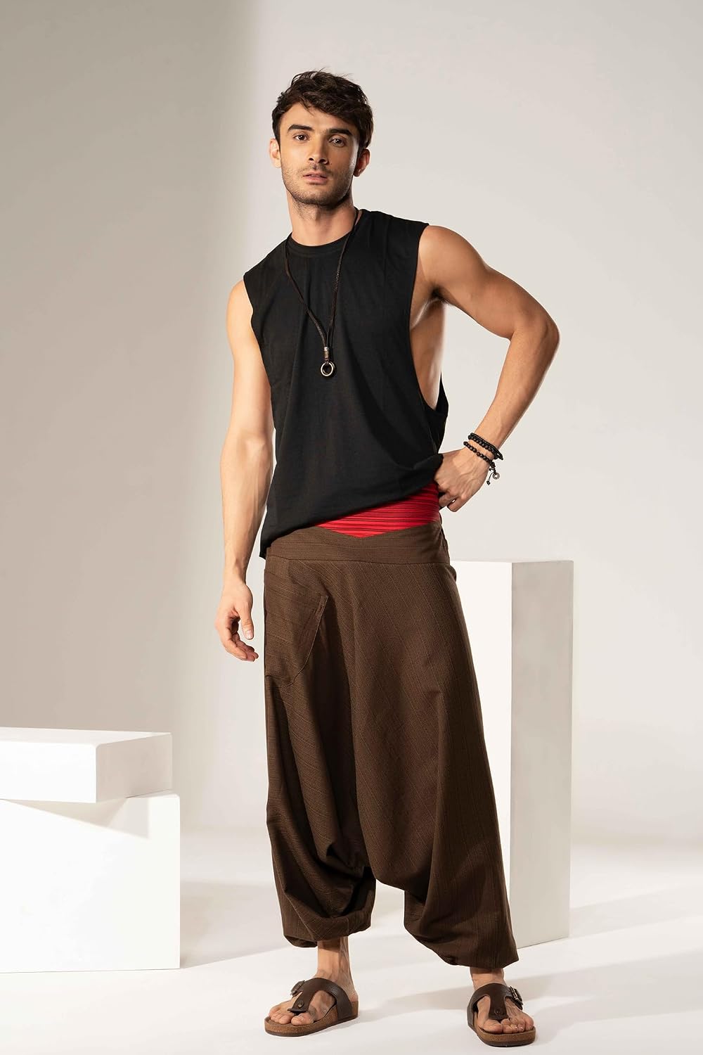 Hippie Music Festival Outfits for Men, Loose Baggy Yoga Harem Pants, Rave Party Dance Pants