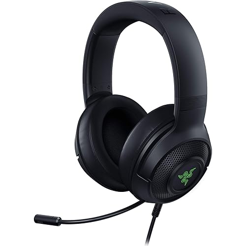 Razer Kraken X USB Ultralight Gaming Headset: 7.1 Surround Sound - Lightweight Frame - Green Logo Lighting - Integrated Audio Controls - Bendable Cardioid Microphone - for PC - Classic Black