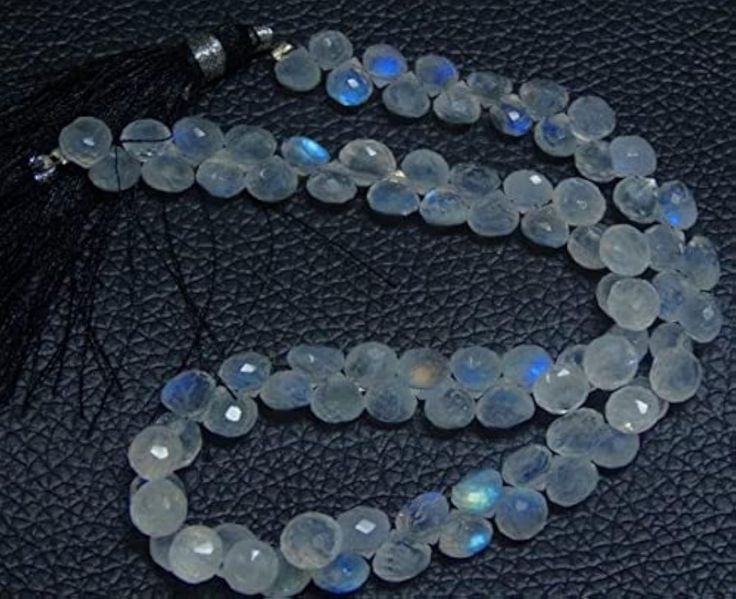 Pierre de lune arc-en-ciel en fil de briolettes oignon pour cadeau de créateur