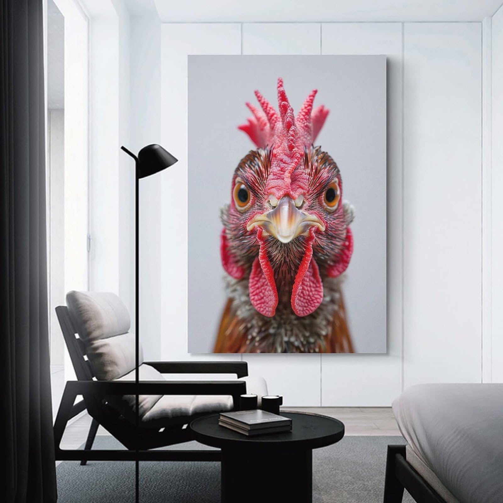 Junmoney Decorative Wall Artwork Chicken Face, 20x30inch(50x75cm), for Lounge, Bedroom Or Personal Spaces, Gift Idea for Housewarming And Birthdays