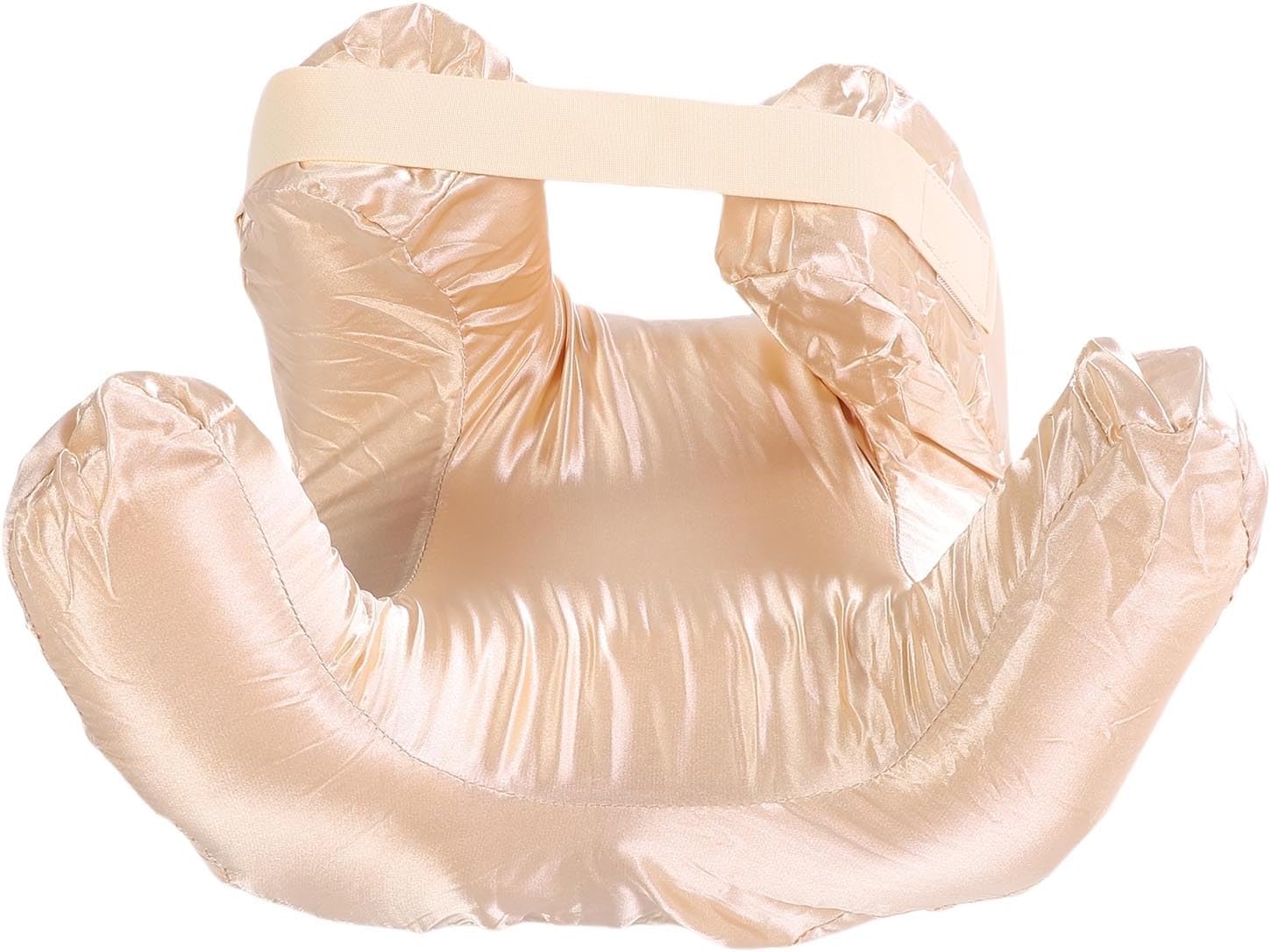 Face Pillow, Silk Fabric Slow Rebound Memory Foam Face Sleeping Pillow Silk Pillow Face Bed Pillow for Back Sleeping Deep Sleeping (Gold)
