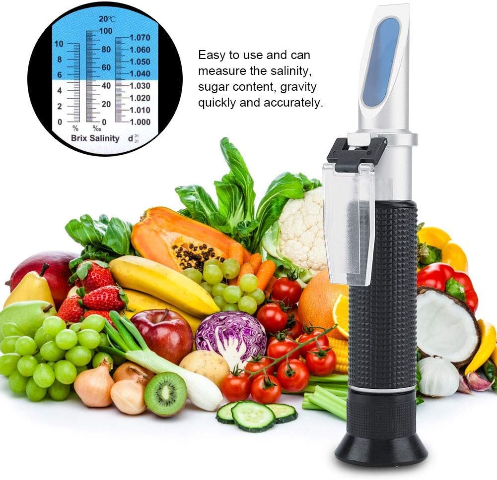 Best Deal Cheap 🛒 Mumusuki 3 in 1 Brix Refractometer Salinometer Portable Durable Food Sugar Salinity Gravity Meter Tester Non-Slip Rubberized Grip Handle Buy 1 get 1 Mumusuki 3 in 1 Brix Refractometer Salinometer Portable Durable Food Sugar Salinity Gravity Meter Tester Non-Slip Rubberized Grip Handle